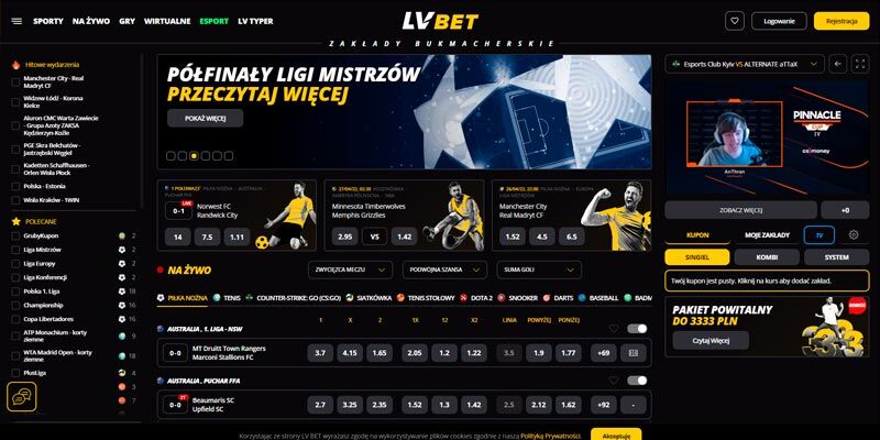 nowy bukmacher LVbet strona główna