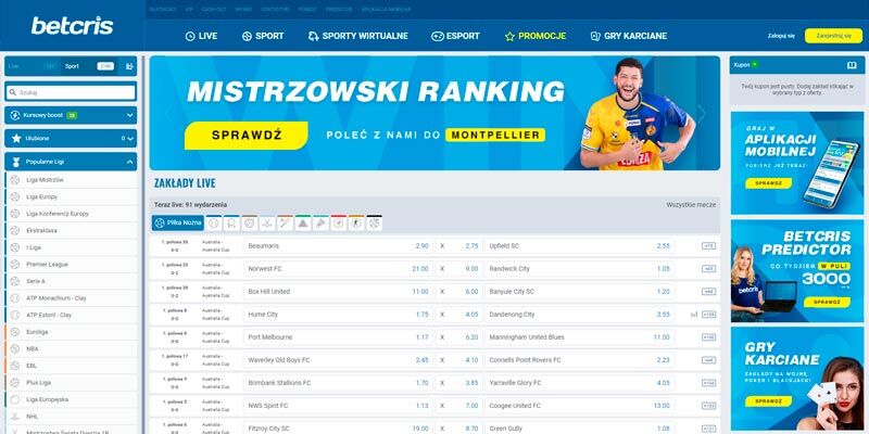 nowy bukmacher betcris - strona główna