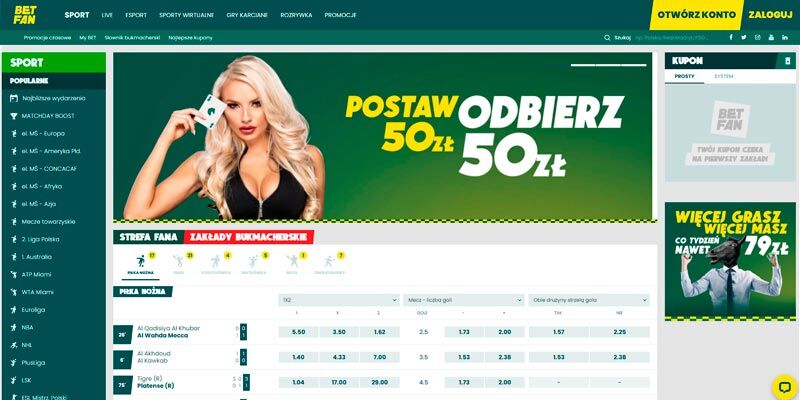 nowy bukmacher Betfan strona główna