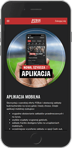 Zrzut ekranu strony aplikacji bukmacherskiej PZBuk 1